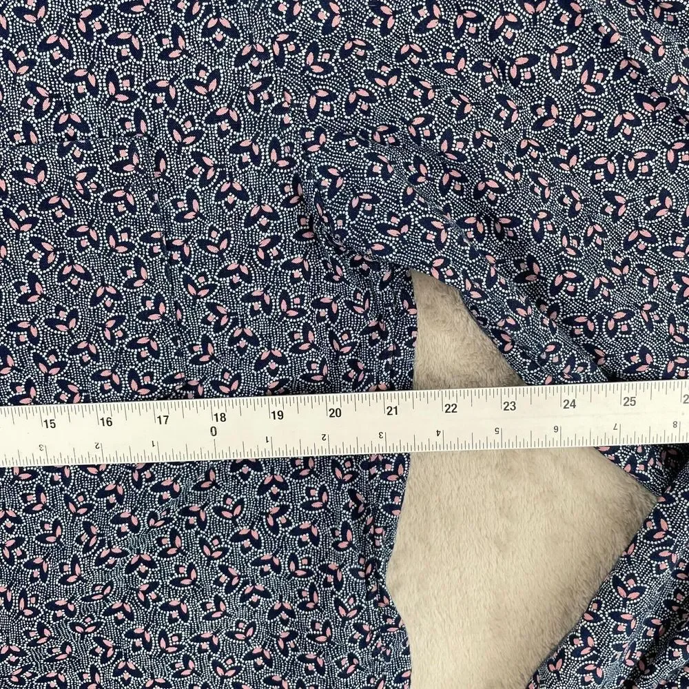 J Crew‎ Shirt Men Large Blue Floral AOP Slim Fit Long Sleeve Casual Preppy